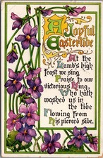 Raphael Tuck Easter Flowers Violets 1913 Postcard Panama Pacific Expo picture