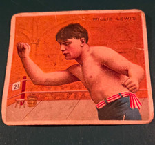 Willie Lewis Boxing Tobacco Card - Hassan Cork Tip Cigarettes, Poor Condition picture