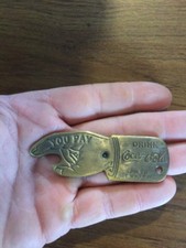 Coca Cola BRASS Bottle Opener Soda Patina Diet Coke Collector Tool Keychain GIFT picture