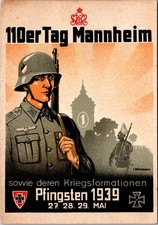 1939 Mint Germany ww2 10th Regiment Day in Mannheim PPC Picture Postcard picture