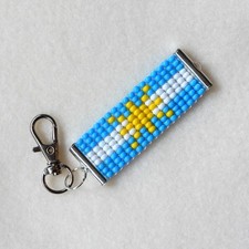 Argentina Argentinian flag bead keychain/bag charm, handmade, Buenos Aires picture