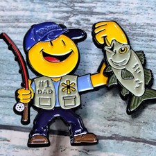 Walmart Employee Associate Pin - Smiley Fisherman Fishing #1 Dad picture