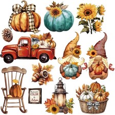 JarThenaAMCS Vintage Autumn Pumpkin Truck Refrigerator Magnets 12-Pack picture