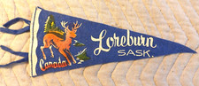 VTG. 1950s - 1960s LOREBURN SASKATCHEWAN CANADA PENNANT 11