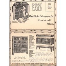 c1910 The Globe-Wernicke Co Bookcases Cincinnati Advertising Postal Card AD8-Q2 picture