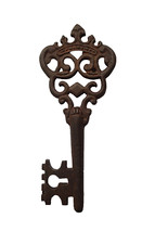 Antique Crown Cast Iron Victorian Skeleton Key picture