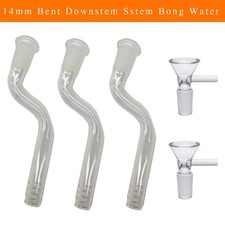 Curved Glass 14mm Bent 4”Inch Downstem Sstem Bong Water Pipe Bubbler - USA picture