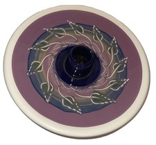 Ikebana Ware Studio Pottery Flower Frog Purple 12
