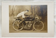 Antique Original 1910s Photo Photograph Indian Motorcycle Bridgeport Connecticut picture