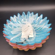 Set Of 4 Multicolor Akcam Flower Salad Dessert Cereal Bowls 6