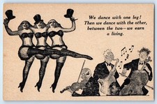 c1910's Humor Prostitute Girls With Hat We Dance With One Leg Antique Postcard picture