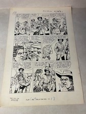 BILLY THE KID #13 comic art WESTERN 1952 sucker punch FEMALE LOGIC fight picture