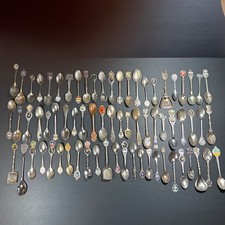 Large Lot of 70 Vintage Souvenir Collector Spoons States Countries Figural picture