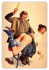 Pinup pin up pin-up retro girl  is beaten on the bare ass sticker decal 4