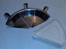 3 Vintage Nell Fulton Aluminum Pie Server Lifters, Rubbermaid Pie Slice Containe picture