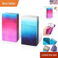 Cigarette Case Holder 20 100s King Size Coins Pills Lighter Sturdy Metal 2Pack picture