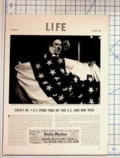 LIFE Magazine Page 1939 Earl Browder Stalin Red Scare Communism WWII Era picture