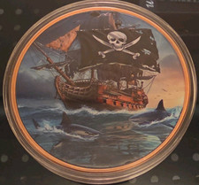 Pirates Island 5 AVDP oz .999 Fine Copper Round Medallion Pirate Ship Design picture