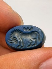 Unique Old  Roman Sassan  Lapis    Stone Seal Stamp Bead picture