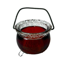 GRINNELL  IOWA IA ANTIQUE Ruby Red Flash Souvenir Glass Cut TRINKET picture