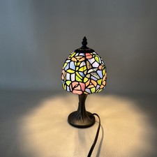 Tiffany Style Stained Glass Lamp Shade Flower Hummingbird Bird 12” picture