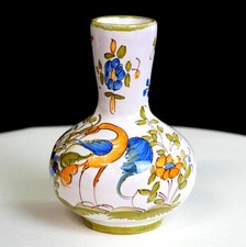Tradition Moustier French Faience Hand Painted Bird Floral 5 5/8