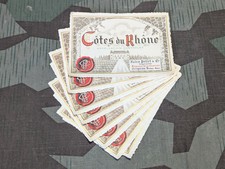 Vintage Côtes du Rhône French Wine Bottle Labels (Lot of 8) France 1940s 1950s picture
