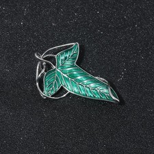 Lord of the Rings Elven Leaf Brooch Lorien Green Silver Cloak Pin LOTR Cosplay picture