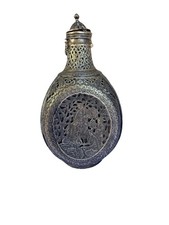 Three-Sided Ancient Silver Bottle Flask picture