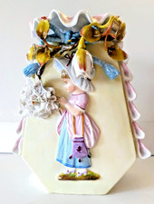 Beautiful Tall French Porcelain Vase Victorian Child ,Flowers 9