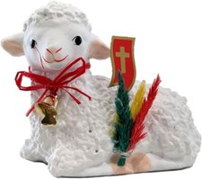 Easter Basket Decor Polish Traditional Easter Lamb Figurine Sheep 5-inch Long picture