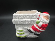 Vintage Napco Santa Chimney Planter 4” Tall By 3 1/2” Square Planter picture
