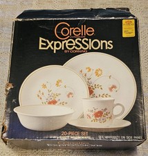 NEW In Factory Box Corelle Expressions By Corning 20 Piece Wildflower box opened picture