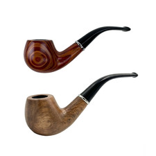 2 Durable Wooden Wood Smoking Pipe Tobacco Cigarettes Cigar Pipes Enchase Gift D picture