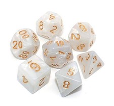 DND Dice Set Pearl White Games Dice for Dungeon and Dragons D&D Pathfinder MT... picture