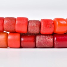 Old Bohemian Glass Red Trade Beads picture