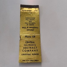 Central Illinois Abstract Company Louisville IL Vintage Matchbook Cover SMB5-6 picture