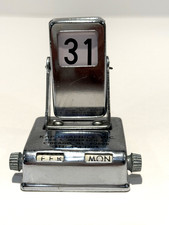 Vtg Perpetual Flip Desk Calendar Metal Japan 1950s-1960s Day Month Date picture