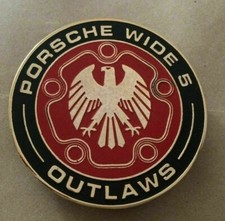 Car Badge - Porsche wide 5 outlaws Car Grill Badge Emblem Automobilia Mg Jaguar  picture