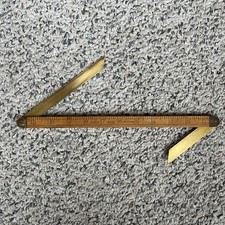 Vintage Lufkin No. 42 Boxwood & Brass Ship Carpenter's Rule - Double Bevels picture