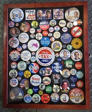 Huge Lot of Vintage Political Pins Presidential Nixon Kennedy Reagan In Display⭐ picture