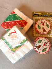 Vintage 1950s Santa Claus Ornament Christmas Paper 20 Coasters & 35 Napkins picture