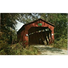 Craple Bridge Croy's Creek Putnam County Bridge IN Covered Bridge Postcard PC13 picture
