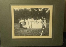 Vintage 1800s Cabinet Card Group Photo of Tennis Players Great Image L@@K picture