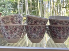 Rörstrand Sweden 592 Paloma Vintage 1960s Coffee Tea Cups Floral -Set of 10 Cups picture