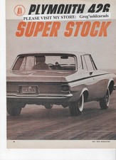 Original 1963 Plymouth 426 cubic inch six  page  Road Test, in print ad category picture