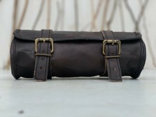  Bicycles Front Fork Tool Bag SaddleBag Storage Pouch Luggage Handlebar Leather picture