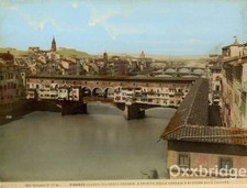 Florence Italy Ponte Vecchio Old Bridge 1880 Original Color Photograph Bazaar picture