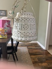 Vintage L.A.W.N. Ware 2310 Hanging Swag Lamp Multicolor Jewel Light MCM Retro picture