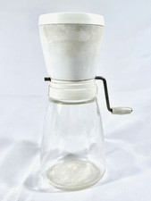 Vintage Federal Housewares Nut Grinder White Manual Hand Crank Glass Jar Works picture